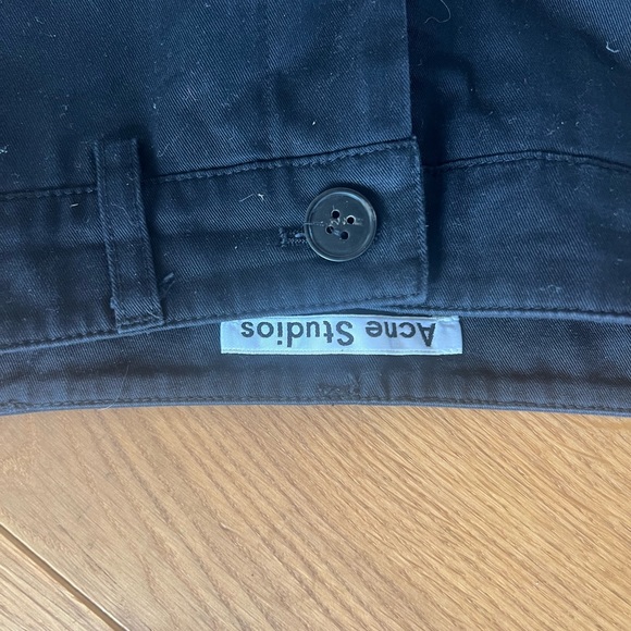 ACNE black high waisted wide-legged cropped tailored trouser pants - Picture 2 of 4